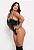 Body De Lycra Metalizada Preto Com Zíper Frontal - Imagem 1