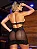 Camisola Em Tule E Renda E Detalhes Em Correntes Preto - Imagem 2