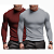 Kit 2 Camisetas Manga Longa Masculina Malha Canelada Slim - Imagem 2