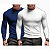 Kit 2 Camisetas Manga Longa Masculina Malha Canelada Slim - Imagem 3