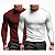 Kit 2 Camisetas Manga Longa Masculina Malha Canelada Slim - Imagem 4