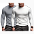 Kit 2 Camisetas Manga Longa Masculina Malha Canelada Slim - Imagem 6