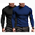 Kit 2 Camisetas Manga Longa Masculina Malha Canelada Slim - Imagem 7