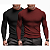 Kit 2 Camisetas Manga Longa Masculina Malha Canelada Slim - Imagem 8