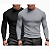 Kit 2 Camisetas Manga Longa Masculina Malha Canelada Slim - Imagem 10