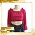 Blusa cropped de laise manga bufante - Imagem 1