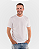 Camiseta Masculina de Manga Curta Meia Malha Fio Penteado - Branco - Imagem 1