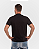Camiseta Masculina de Manga Curta Meia Malha Fio Penteado - Preto - Imagem 2
