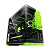 Gabinete Gamer Geometric Future Model 3 Preto e Verde Sem Fan - GEO-M3-BNV - Imagem 1