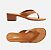 Tamanco Marrom Salto Baixo Tiras Flip Flop - Imagem 3