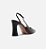 Scarpin Preto Couro Salto Alto Flare Slingback - Imagem 4