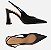 Scarpin Preto Couro Salto Alto Flare Slingback - Imagem 3