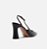 Scarpin Preto Couro Salto Alto Flare Slingback - Imagem 2