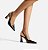 Scarpin Preto Couro Salto Alto Flare Slingback - Imagem 4
