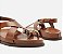 Sandalia Papete Arezzo Caramelo Couro Metal Bold - Imagem 3