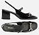 Sapato Arezzo Boneca Preto Verniz Bloco Slingback - Imagem 2