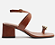 Sandalia Arezzo Marrom Couro Salto Bloco Metal Bold - Imagem 1