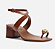 Sandalia Arezzo Marrom Couro Salto Bloco Metal Bold - Imagem 3