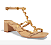 Sandalia Santa Lolla napa soft bege bico quadrado salto bloco baixo - Imagem 1