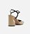 Scarpin Multineutro Couro Salto Bloco Fivela Slingback Cap Toe Preto - Imagem 3