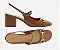 Scarpin Marrom Couro Salto Bloco Bridão Slingback - Imagem 4