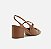 Scarpin Marrom Couro Salto Bloco Bridão Slingback - Imagem 3