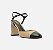Scarpin Multineutro Couro Salto Bloco Fivela Slingback Cap Toe Preto - Imagem 1