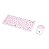 TECLADO E MOUSE SEM FIO BRANCO E ROSA MAXPRINT - Imagem 2