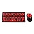TECLADO E MOUSE SEM FIO PRETO E VERMELHO MAXPRINT - Imagem 1