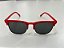 Óculos Clubmaster Retrô Vermelho com Lentes Pretas - Imagem 1