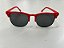 Óculos Clubmaster Retrô Vermelho com Lentes Pretas - Imagem 3