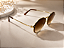 Óculos Arredondado Retrô Metal Dourado com Lentes Degradê Marrom - Imagem 1