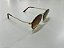 Óculos Arredondado Retrô Metal Dourado com Lentes Degradê Marrom - Imagem 1