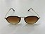 Óculos Arredondado Retrô Metal Dourado com Lentes Degradê Marrom - Imagem 4