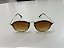 Óculos Arredondado Retrô Metal Dourado com Lentes Degradê Marrom - Imagem 2