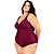 Maiô Plus Size Costas Nuas Tecido Modelador Chapa Barriga - Imagem 1