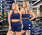 Roupa De Academia Short Cintura Alta Top Alças Trançadas - Imagem 7