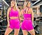 Roupa De Academia Short Cintura Alta Top Alças Trançadas - Imagem 3