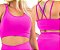Roupa De Academia Short Cintura Alta Top Alças Trançadas - Imagem 5