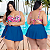 Saída de Praia Feminina Saia Curta Rodada Abotoador Lateral - Imagem 2