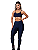 Conjunto de Academia Fitness Feminino Top Calça Lisa Treino - Imagem 4