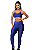 Conjunto de Academia Fitness Feminino Top Calça Lisa Treino - Imagem 2