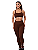 Conjunto Esportivo Feminino Calça Lisa Com Top Alças Finas - Imagem 4
