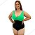 Maiô, Body Feminino Plus Bicolor Chapa Barriga Com Bojo Neon - Imagem 7