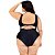 Maio Plus Size Transpassado Estampado Feminino Decote Costas - Imagem 2