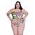 Maiô Body Plus Size Feminino Estampado Com Forro Interno - Imagem 4