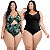 Kit 2 Maiôs Plus Size Chapa Barriga Liso Estampado Com Bojo Removível - Imagem 12