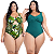 Kit 2 Maiôs Plus Size Chapa Barriga Liso Estampado Com Bojo Removível - Imagem 3