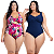 Kit 2 Maiôs Plus Size Chapa Barriga Liso Estampado Com Bojo Removível - Imagem 9