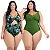 Kit 2 Maiôs Plus Size Chapa Barriga Liso Estampado Com Bojo Removível - Imagem 11